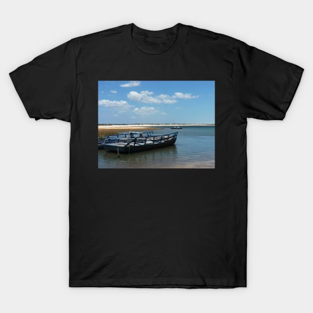 Blue boat waiting for tourists T-Shirt by FollowHedgehog